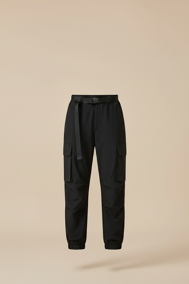 Pantalon Randonnée Noir Cargo Femme Ample Imperméable - Polyester - vue 3