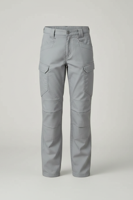 Pantalon Randonnée Gris Multipoches Enfant Résistant - Toile - vue 3