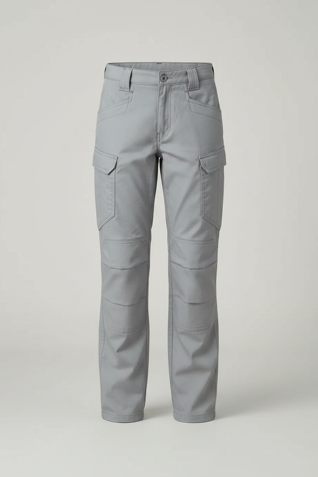 Pantalon Randonnée Gris Multipoches Enfant Résistant - Toile - vue 3