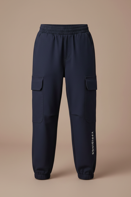 Pantalon Randonnée Bleu Marine Cargo Enfant Décontracté Coton - vue 3