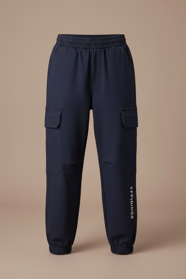 Pantalon Randonnée Bleu Marine Cargo Enfant Décontracté Coton - vue 3