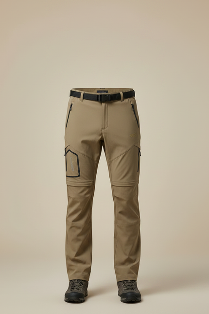 Pantalon Randonnée Zip - Kaki Polyester - vue 3