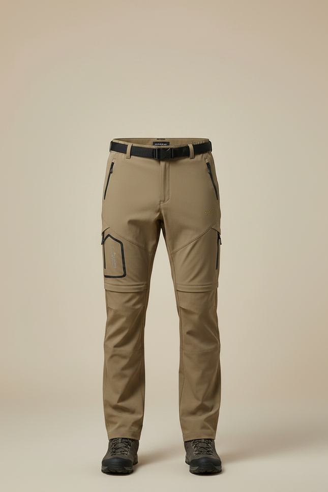 Pantalon Randonnée Zip - Kaki Polyester - vue 3