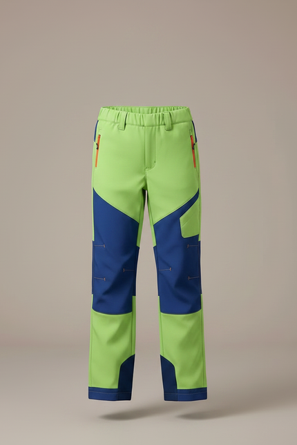 Pantalon Randonnée Vert Bleu Imperméable Enfant - Multicolore Polyester - vue 3