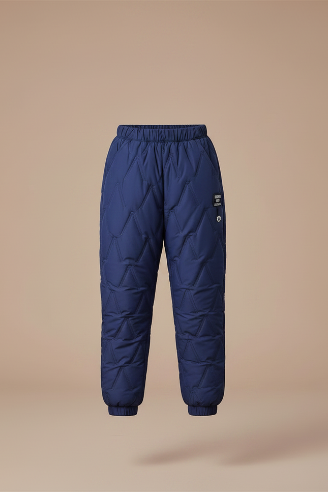 Pantalon Randonnée Enfant Matelassé Bleu Marine Hiver - Polyester - vue 3