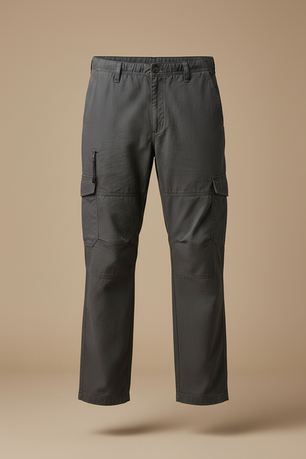 Pantalon Randonnée Gris Cargo Ample Cordon Homme - Gabardine - vue 3