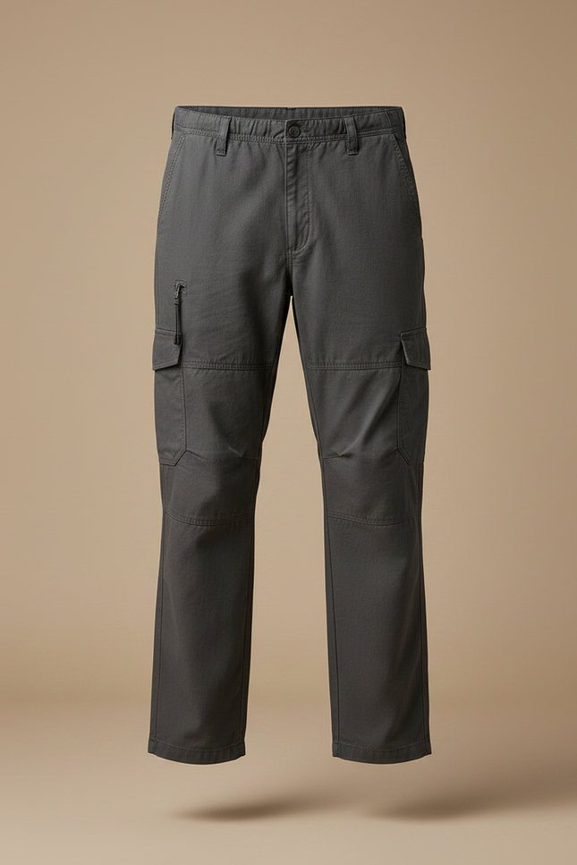 Pantalon Randonnée Gris Cargo Ample Cordon Homme - Gabardine - vue 3