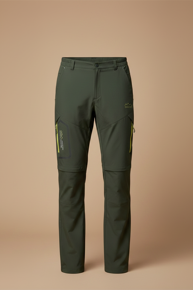 Pantalon Randonnée Vert Convertible Léger Séchage Rapide Homme - Kaki Polyester - vue 3