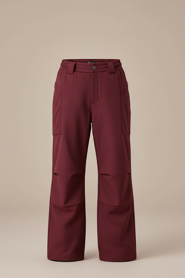 Pantalon Randonnée Bordeaux Ample Imperméable Enfant Hiver - Polyester - vue 3