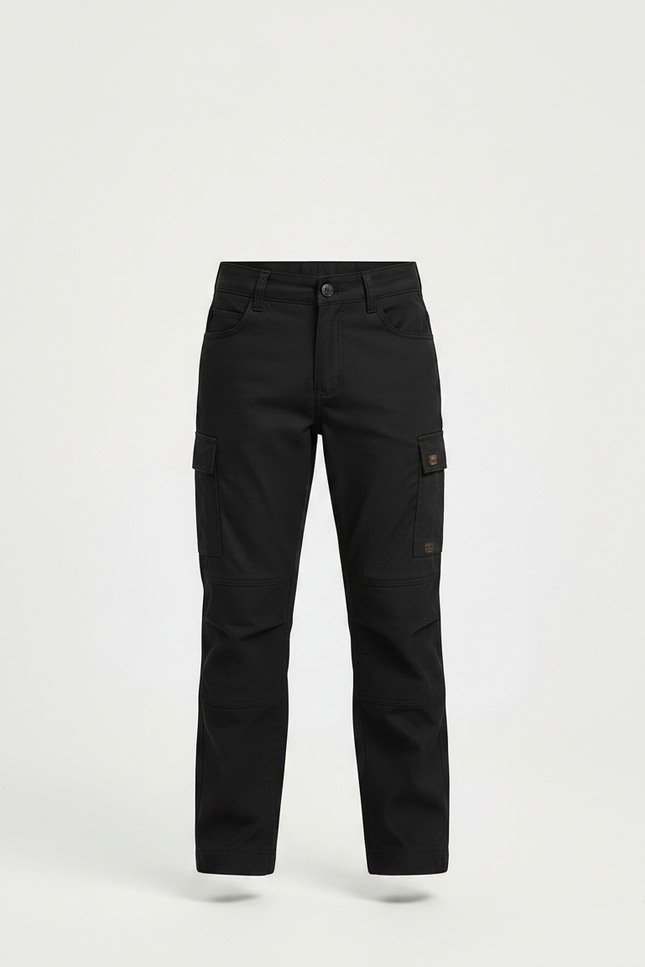 Pantalon Randonnée Noir Cargo Genoux Renforcés Enfant - Toile - vue 3