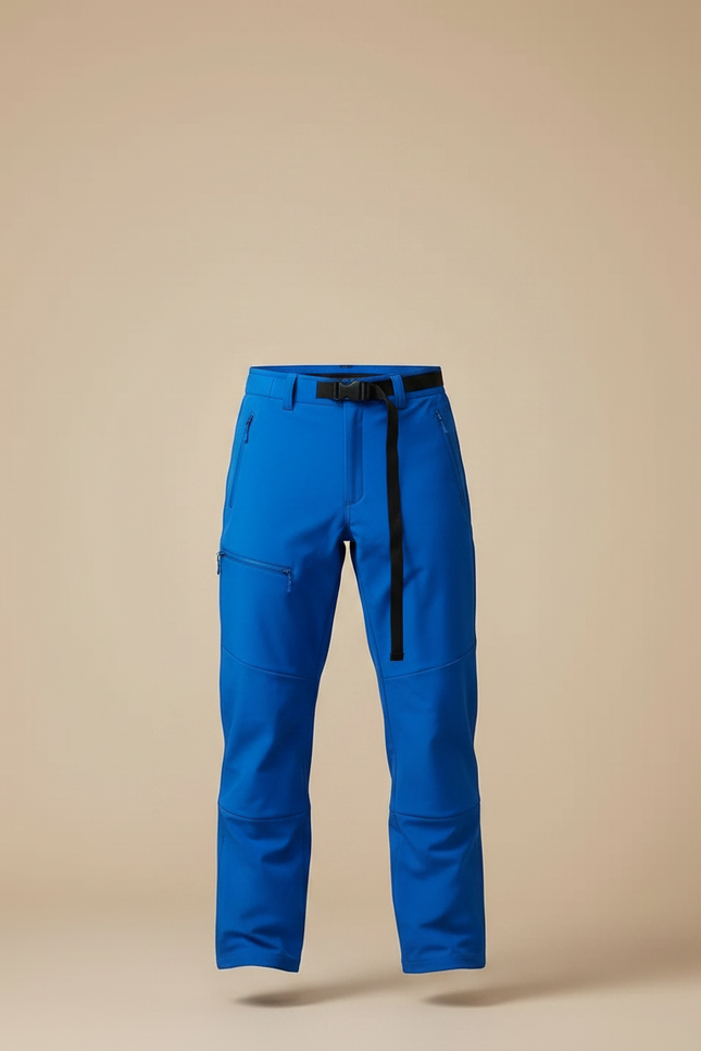 Pantalon Randonnée Bleu Électrique Ample Ceinture Intégrée Homme - Polyester - vue 3