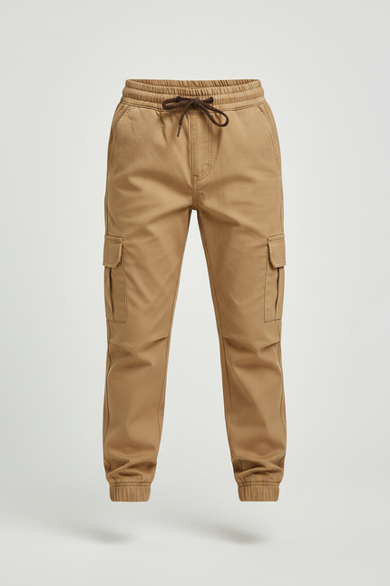Pantalon Randonnée Kaki Cargo Coton Enfant Sport - vue 3