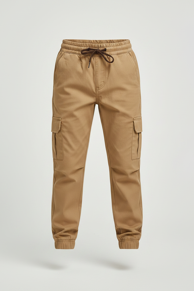 Pantalon Randonnée Kaki Cargo Coton Enfant Sport - vue 3