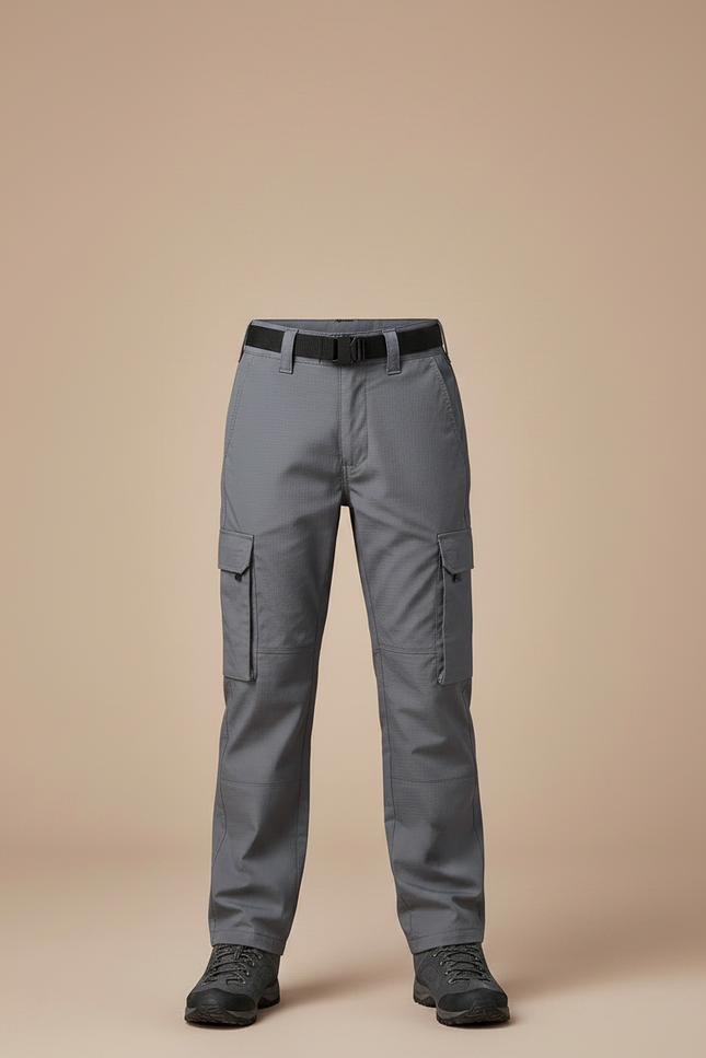 Pantalon Randonnée Gris Cargo Tactique Enfant - Polyester - vue 3