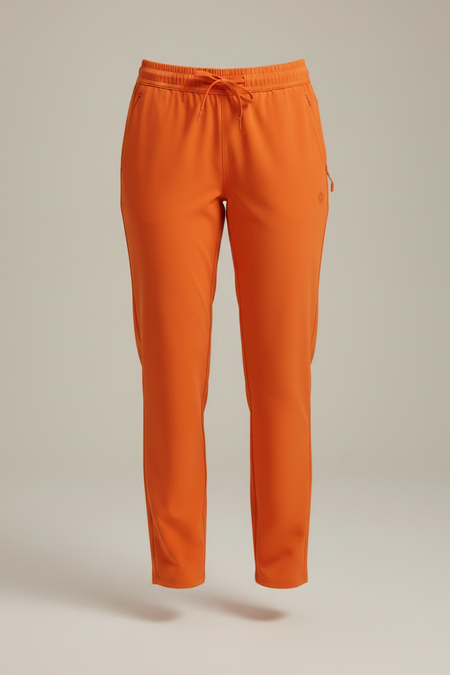 Pantalon Randonnée Orange Fluide Léger Femme Cordon - Polyester - vue 3