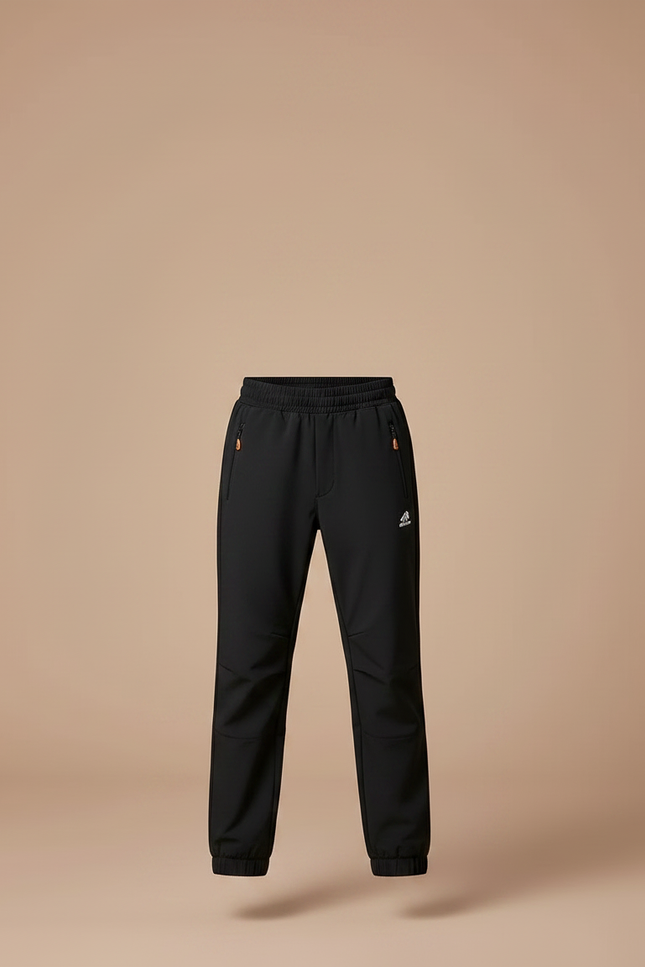 Pantalon Randonnée Noir Enfant Imperméable Élastique Doublé - Polyester - vue 3