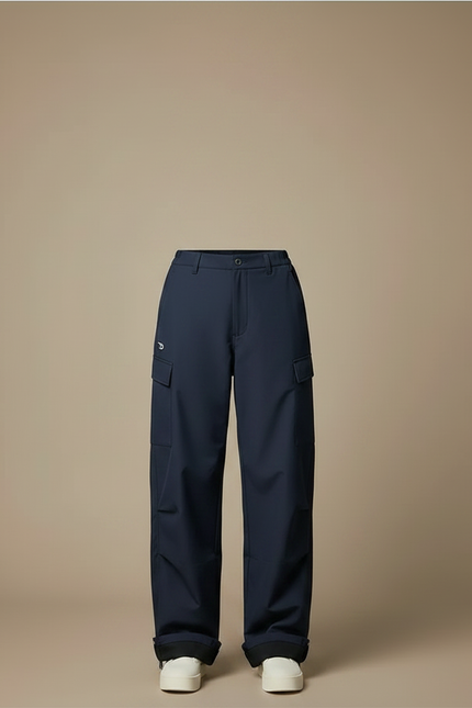 Pantalon Randonnée Bleu Marine Cargo Ample Imperméable Femme - Polyester - vue 3