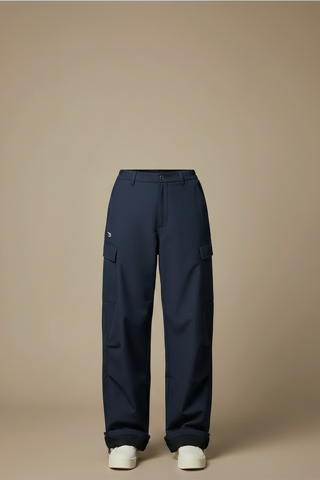 Pantalon Randonnée Bleu Marine Cargo Ample Imperméable Femme - Polyester - vue 3