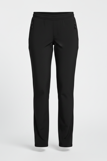Pantalon Randonnée Noir Élastique Cordon Poches Zippées Femme - Polyester - vue 3