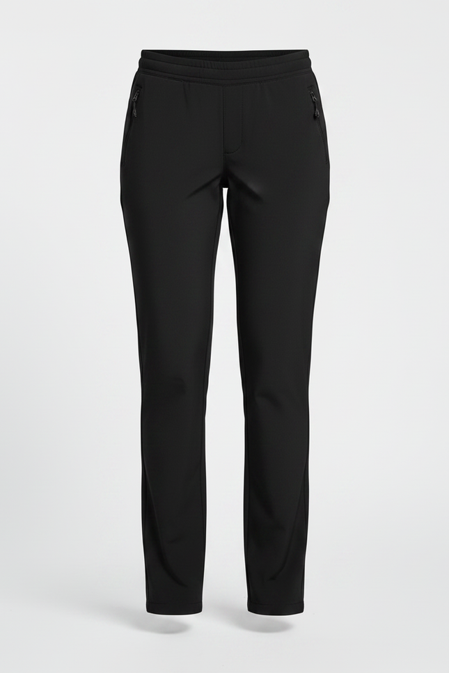 Pantalon Randonnée Noir Élastique Cordon Poches Zippées Femme - Polyester - vue 3