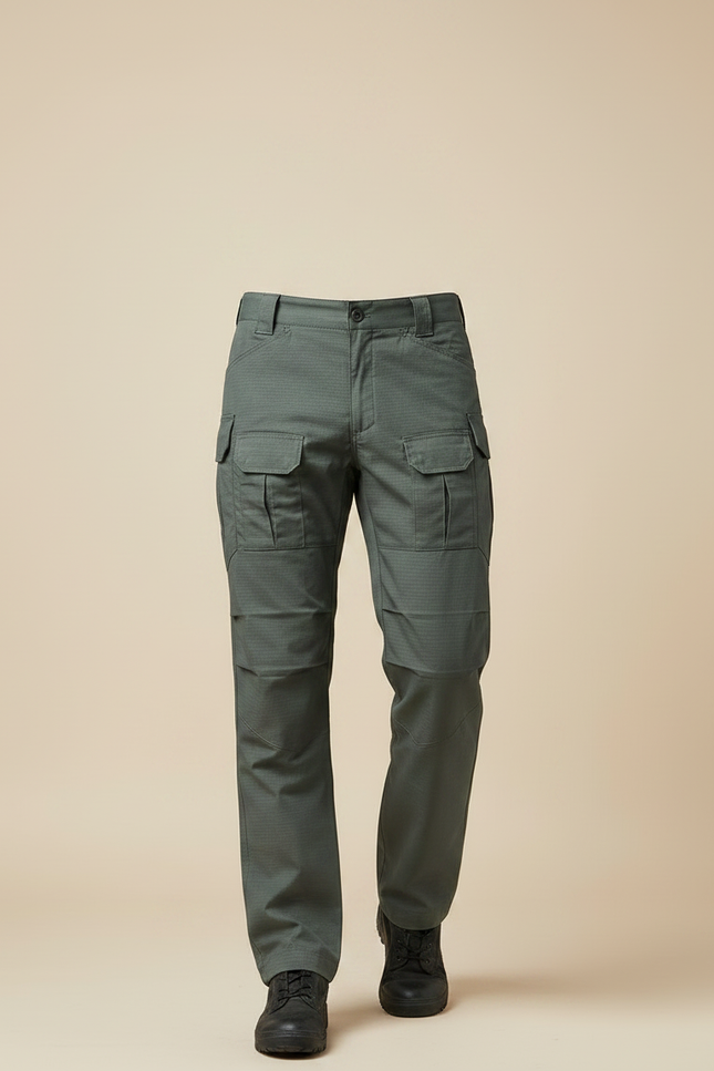 Pantalon Randonnée Vert Militaire Cargo Homme Tactique Multi-Poches - Polyester - vue 3