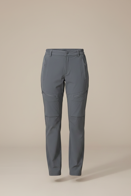 Pantalon Randonnée Femme Gris Coupe Droite Léger - Polyester - vue 3