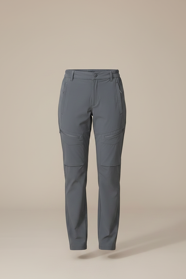 Pantalon Randonnée Femme Gris Coupe Droite Léger - Polyester - vue 3