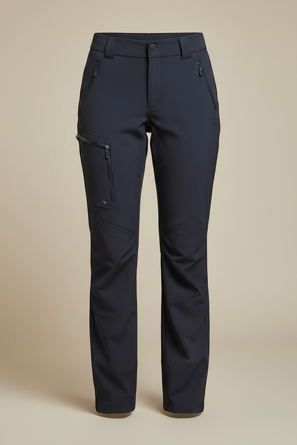 Pantalon Randonnée Femme Marine Coupe Droite Stretch Technique - Polyester - vue 3
