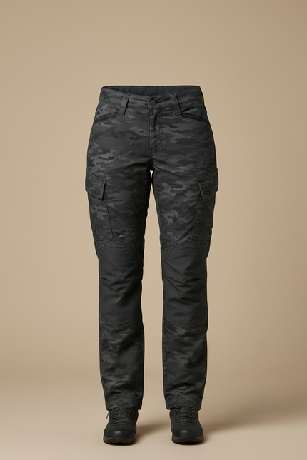 Pantalon Randonnée Camouflage Gris Femme Cargo Robuste - Toile - vue 3