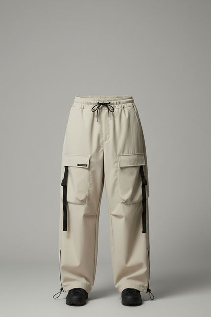 Pantalon Randonnée Beige Cargo Ample Multi-poches Décontracté Homme - Polyester - vue 3