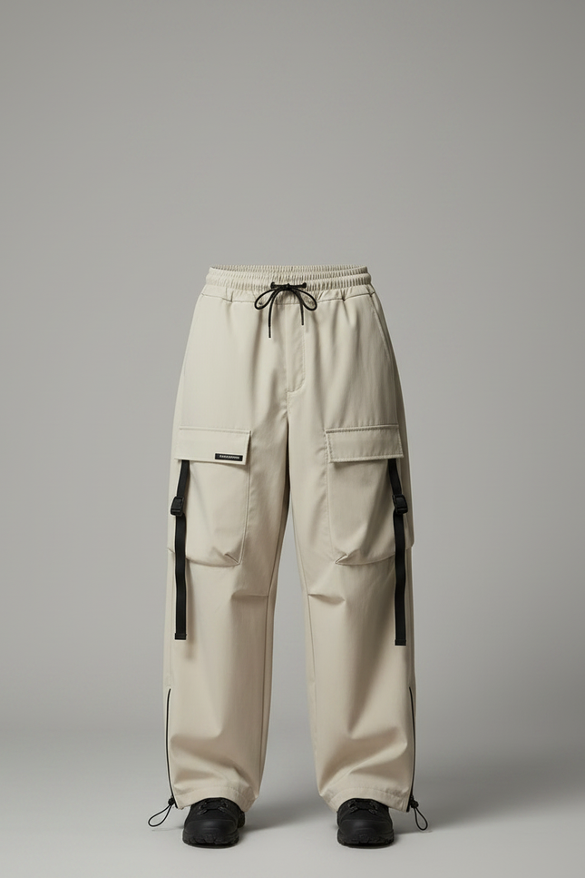 Pantalon Randonnée Beige Cargo Ample Multi-poches Décontracté Homme - Polyester - vue 3