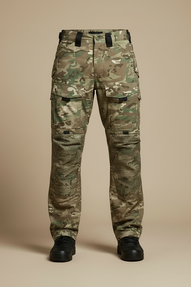Pantalon Randonnée Camouflage Cargo Tactique Multipoches Homme - Multicolore Toile - vue 3
