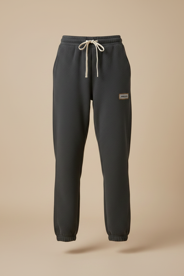 Pantalon Randonnée Gris Matelassé Molleton Doux Cordon Femme - vue 3