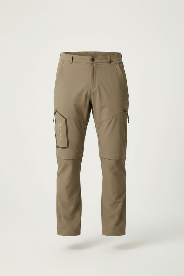 Pantalon Randonnée Convertible Homme Léger Respirant Kaki - Polyester - vue 3