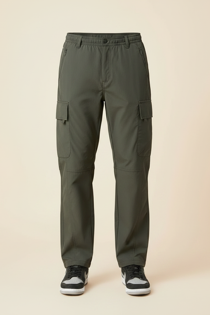Pantalon Randonnée Kaki Ample Multi-Poches Homme Décontracté - Polyester - vue 3