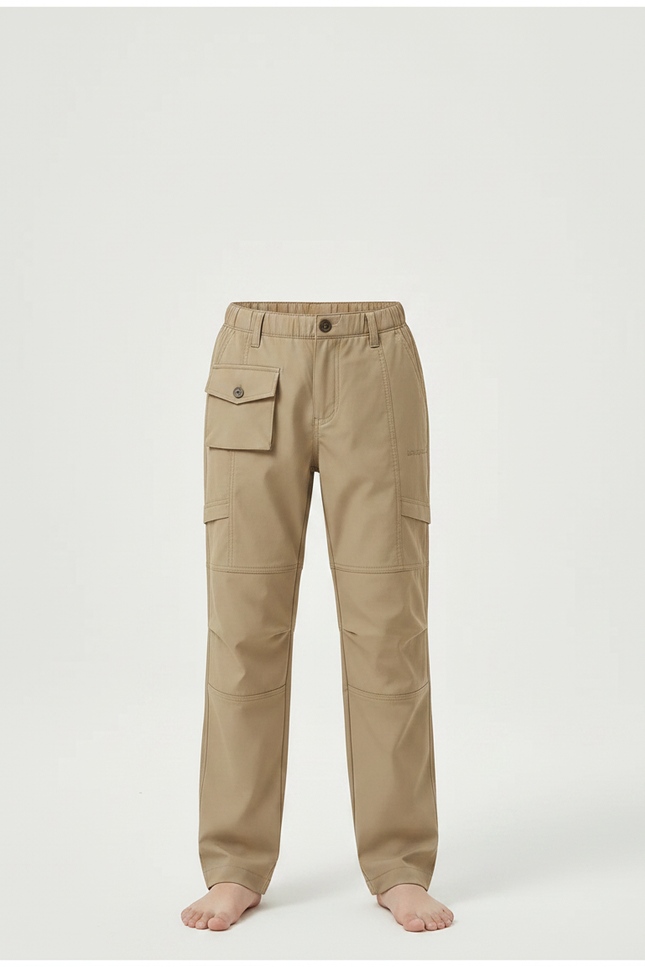 Pantalon Randonnée Kaki Cargo Enfant Léger - Polyester - vue 3