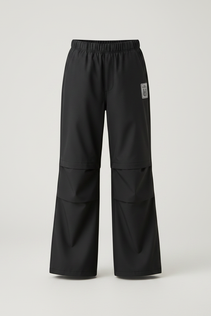 Pantalon Randonnée Noir Enfant Imperméable Coupe Large - Polyester - vue 3