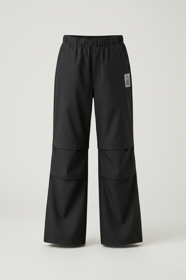 Pantalon Randonnée Noir Enfant Imperméable Coupe Large - Polyester - vue 3
