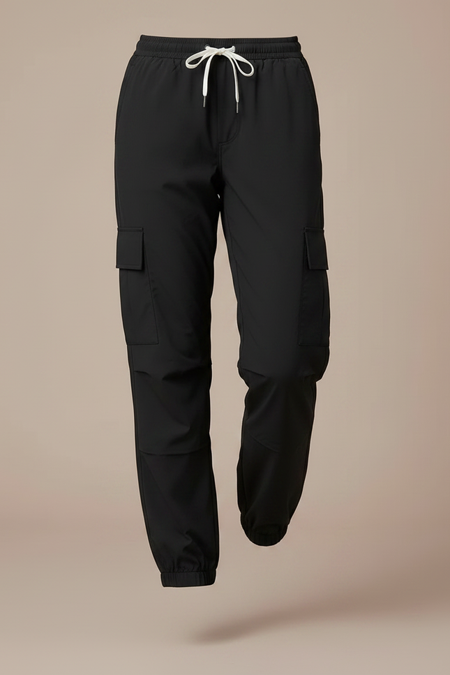 Pantalon Randonnée Noir Cargo Femme Léger Décontracté - Polyester - vue 3