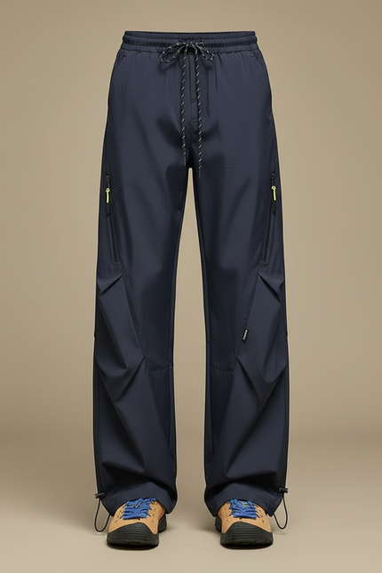 Pantalon Randonnée Bleu Marine Ample Coupe-Vent Imperméable - Polyester - vue 3