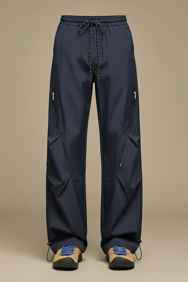 Pantalon Randonnée Bleu Marine Ample Coupe-Vent Imperméable - Polyester - vue 3
