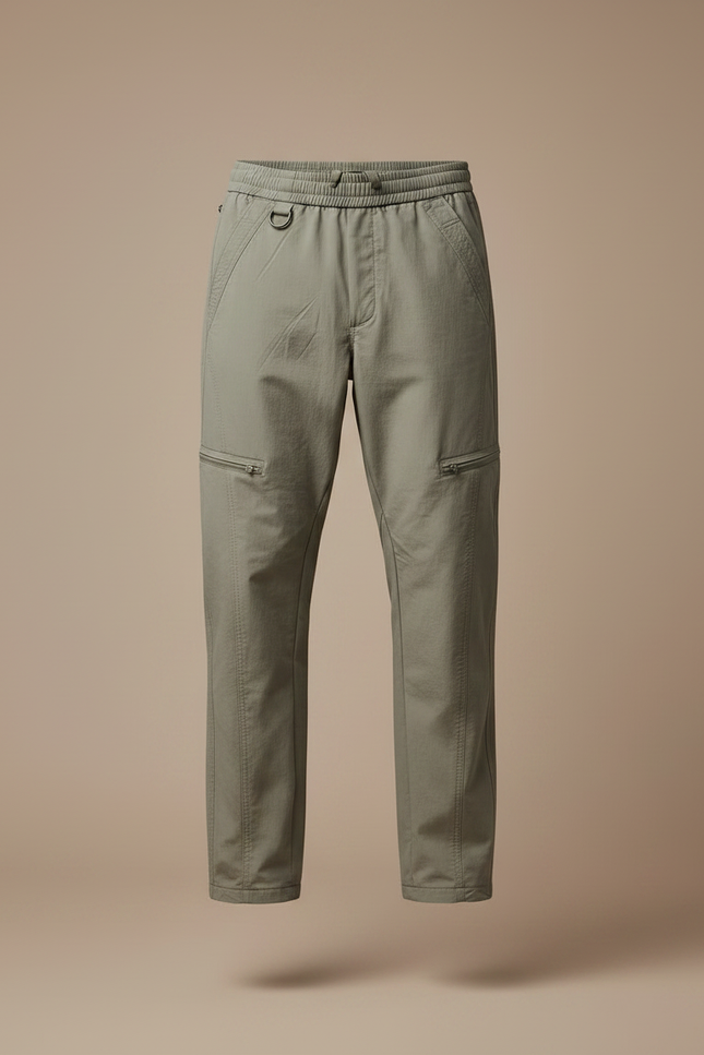 Pantalon Randonnée Kaki Cargo Ample Décontracté Homme - Polyester - vue 3