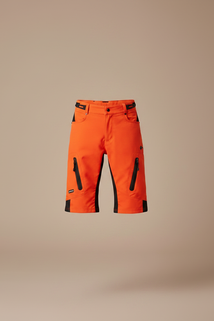 Pantalon Randonnée Orange Noir Enfant Court Ample - Polyester - vue 3