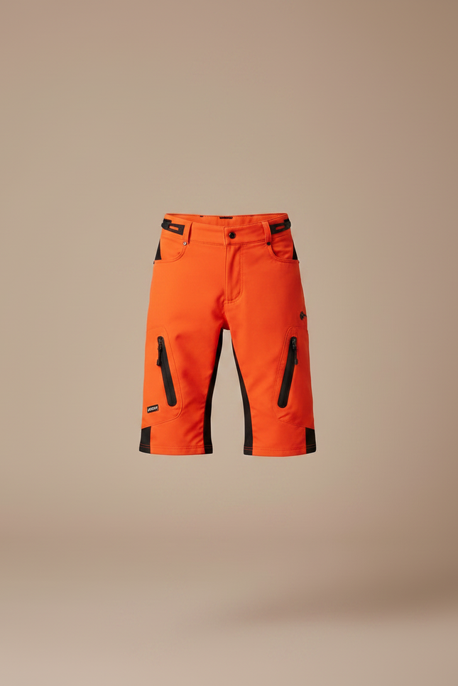 Pantalon Randonnée Orange Noir Enfant Court Ample - Polyester - vue 3