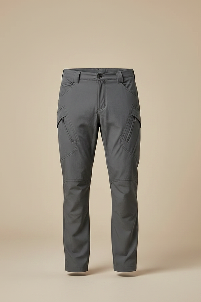 Pantalon Randonnée Gris Cargo Homme Élastique Imperméable Résistant - Polyester - vue 3