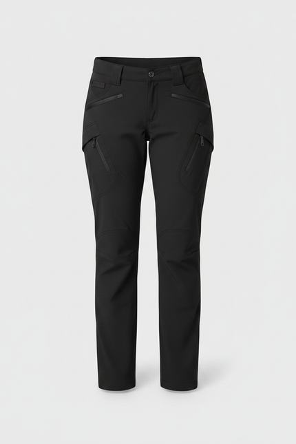 Pantalon Randonnée Noir Femme Droit Multipoches Robuste - Polyester - vue 3