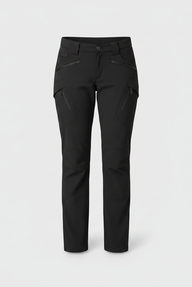 Pantalon Randonnée Noir Femme Droit Multipoches Robuste - Polyester - vue 3