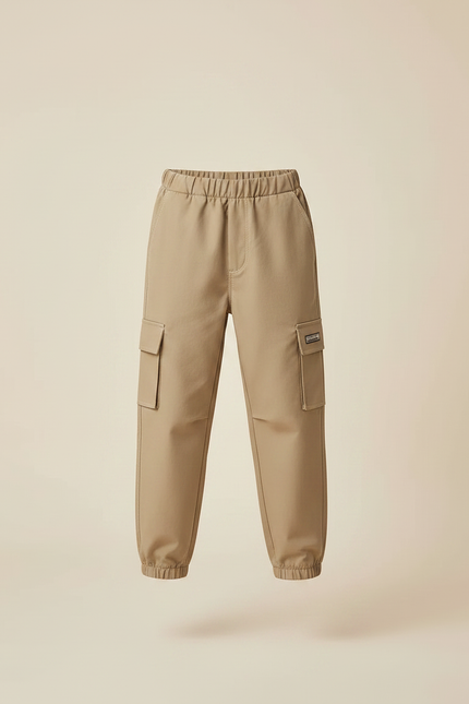 Pantalon Randonnée Beige Cargo Ample Enfant - Toile - vue 3