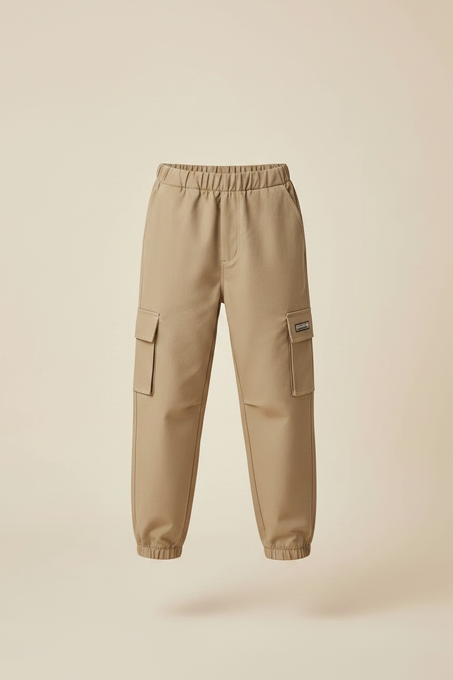Pantalon Randonnée Beige Cargo Ample Enfant - Toile - vue 3