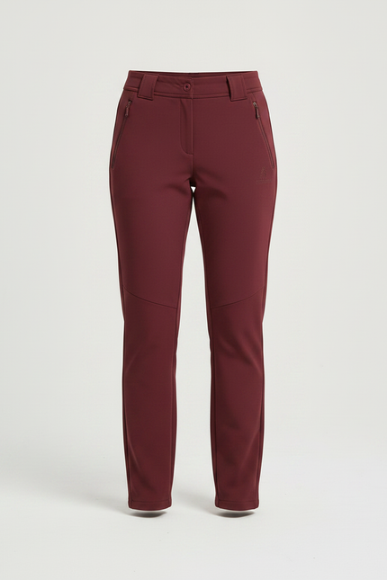 Pantalon Randonnée Femme Bordeaux Slim Élastique Confortable - Polyester - vue 3